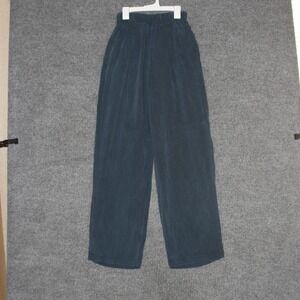 OJAI Pants Womens M Blue Wide Leg Tencel Rayon Made USA Casual Corduroy Type